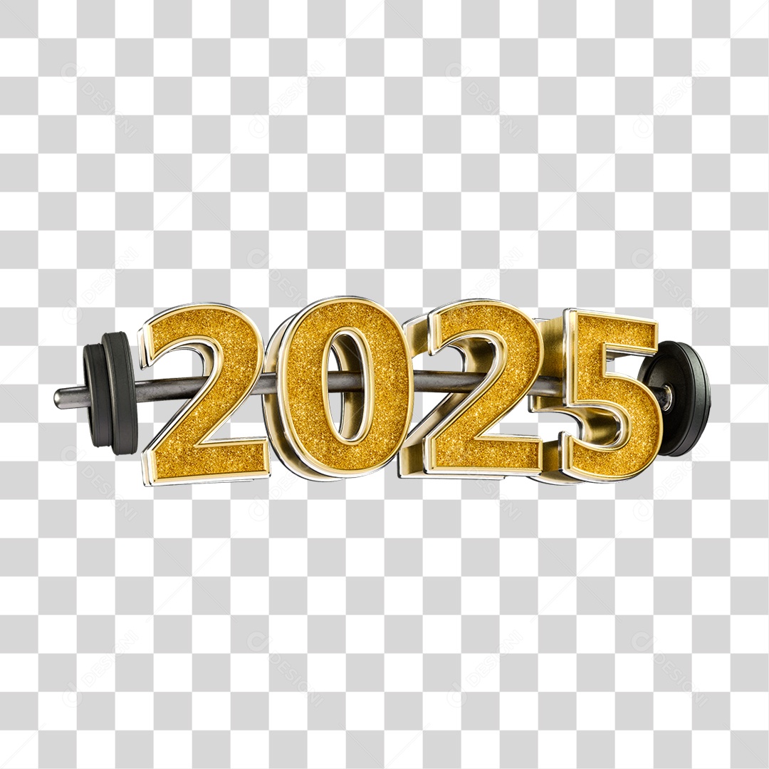 Número 3D 2025 PNG Transparente