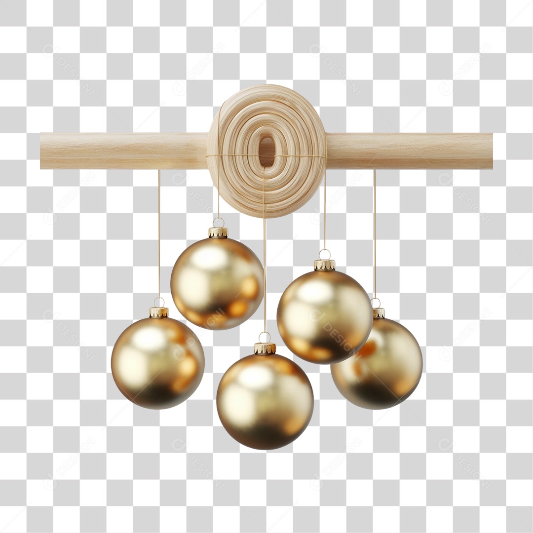 Elemento 3D Decoração Enfeites de Natal PNG Transparente