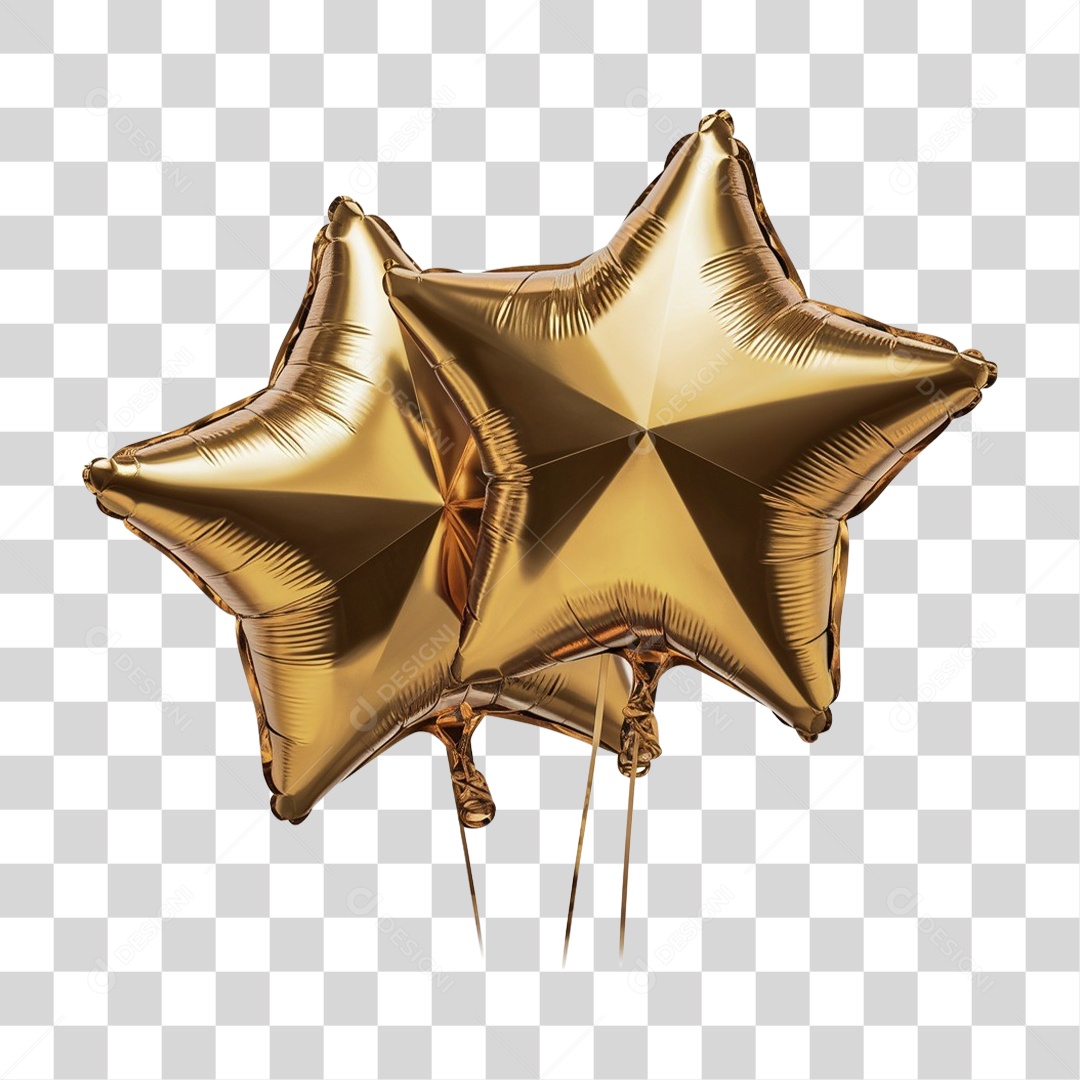 Elemento 3D Decoração de Natal Estrela Balão PNG Transparente
