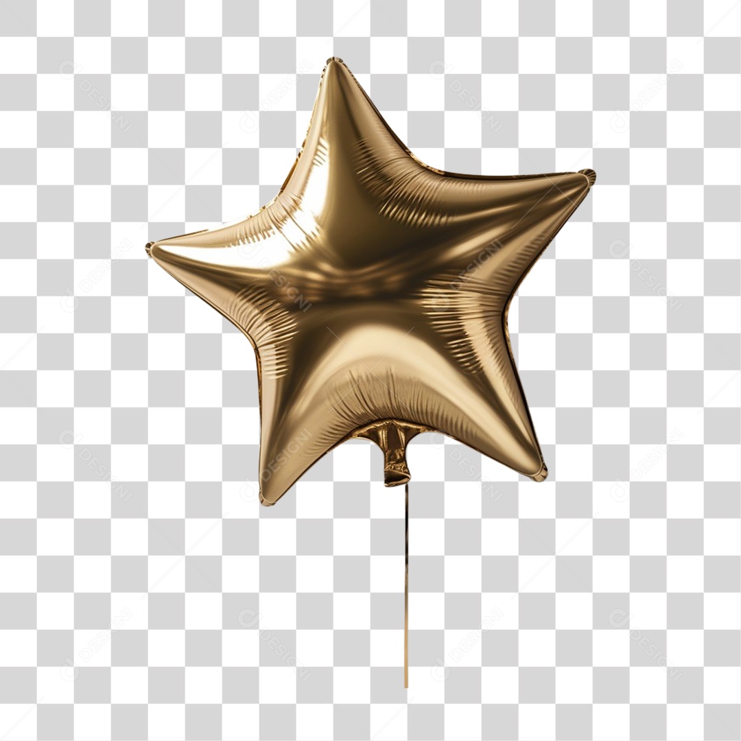 Elemento 3D Decoração de Natal Estrela Balão PNG Transparente