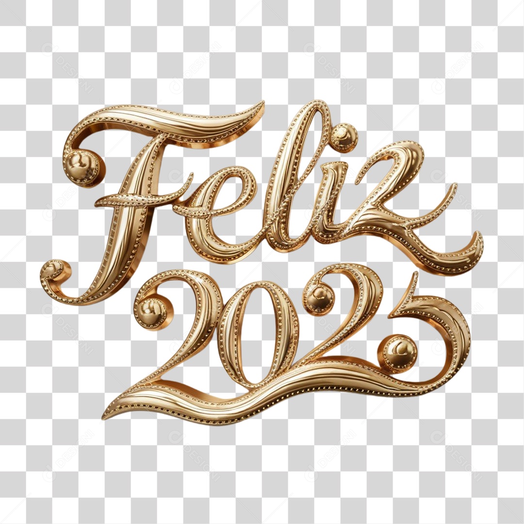 Número 3D 2025 PNG Transparente