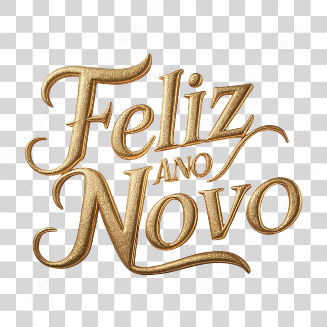 Selo 3D Feliz Ano Novo PNG Transparente