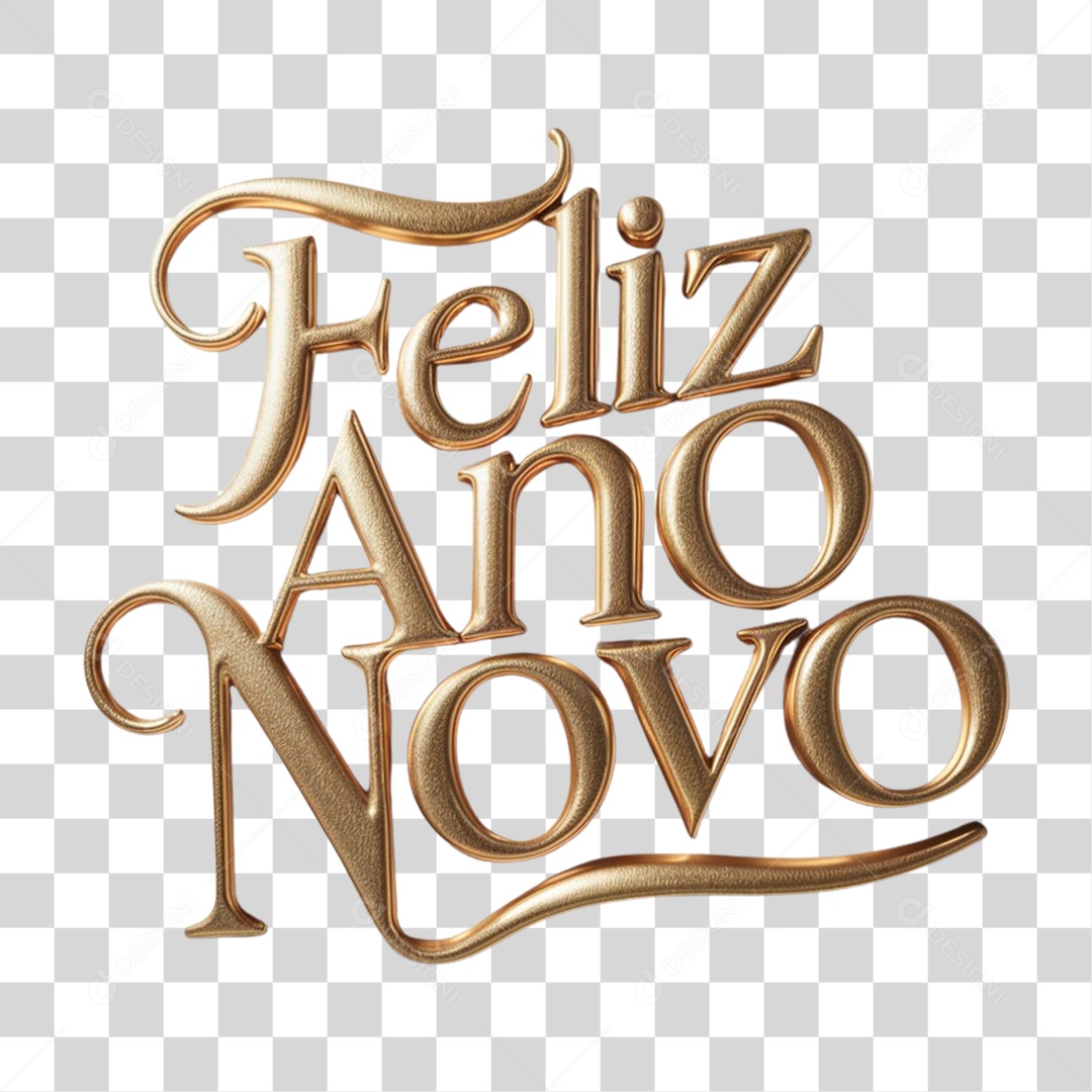 Selo 3D Feliz Ano Novo 2025 PNG Transparente