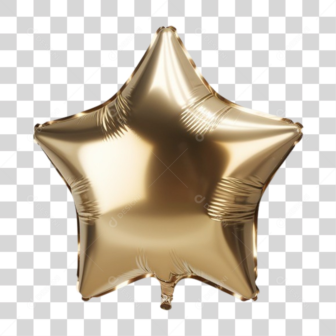 Elemento 3D Decoração de Natal Estrela Balão PNG Transparente
