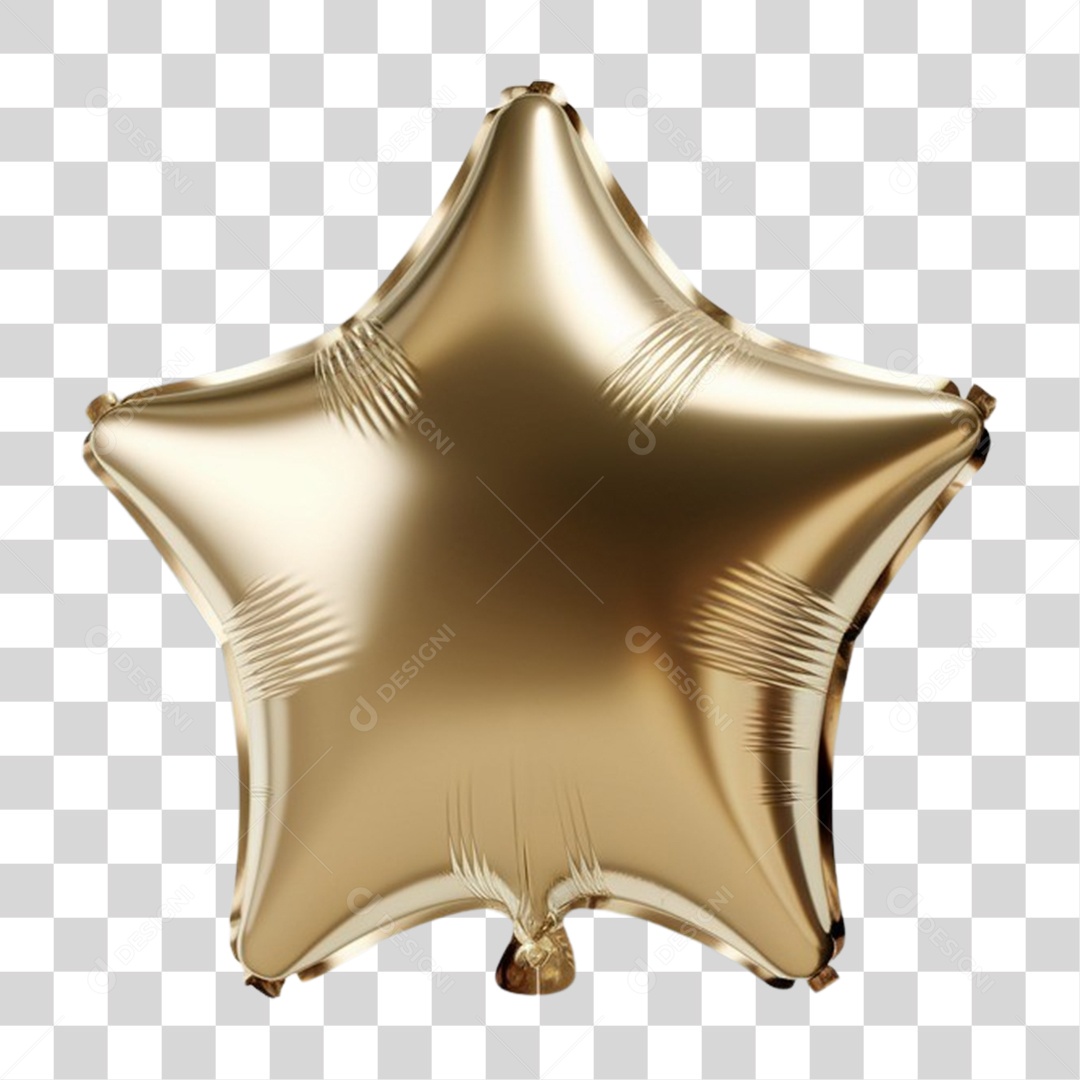 Elemento 3D Decoração de Natal Estrela Balão PNG Transparente