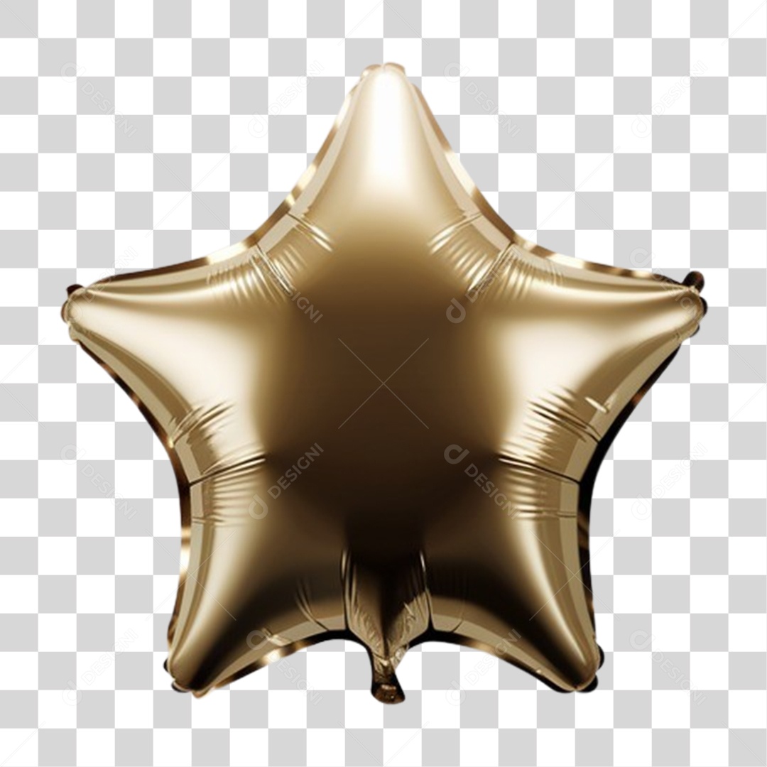 Elemento 3D Decoração de Natal Estrela Balão PNG Transparente