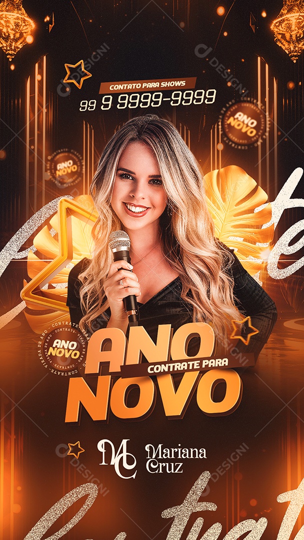 Flyer Contrate Para Seu Ano Novo  Social Media PSD Editável