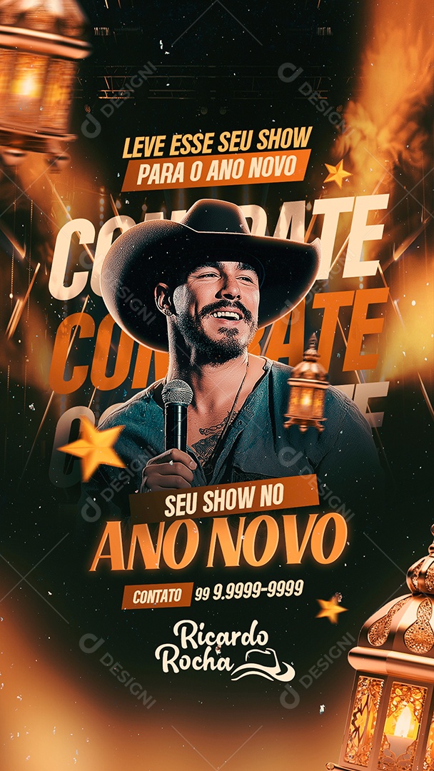 Flyer Contrate Para Seu Ano Novo Combate Social Media PSD Editável