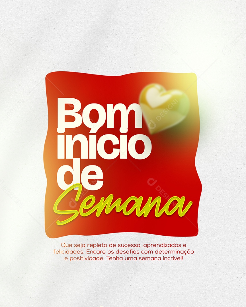 Bom Início de Semana Vermelho Social Media PSD Editável