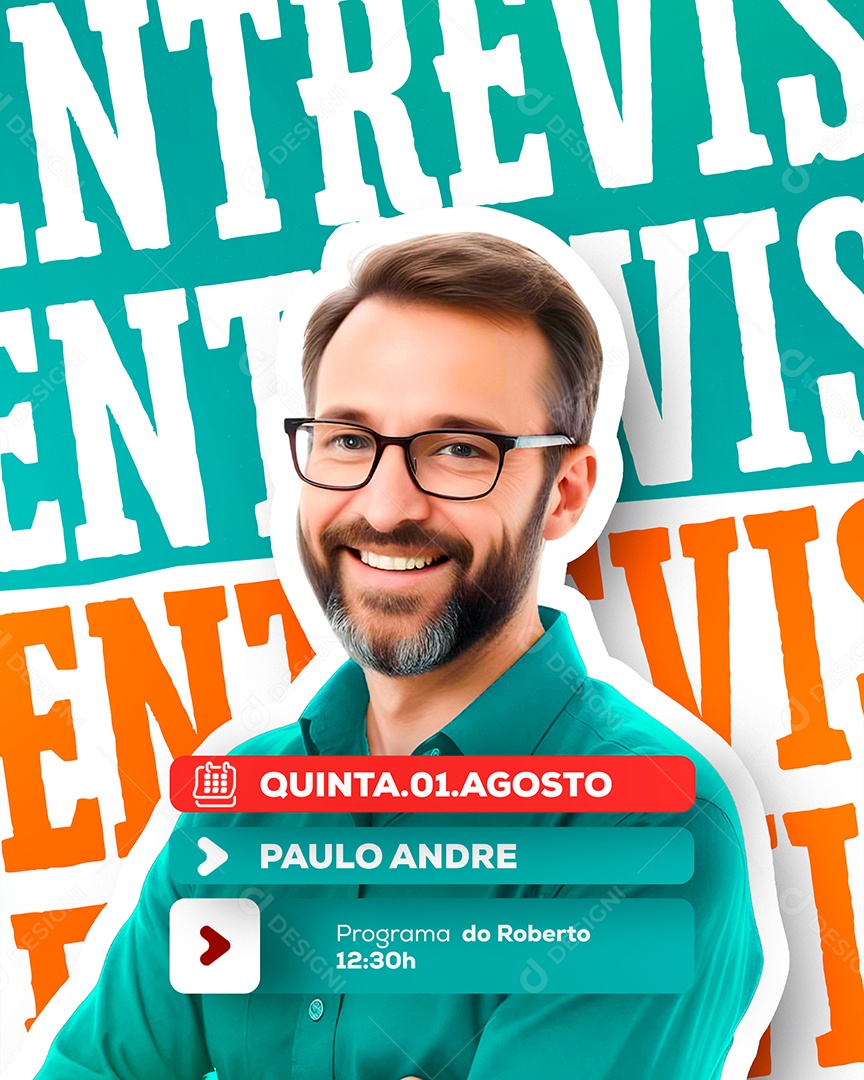 Entrevista Paulo André Programa do Roberto Social Media PSD Editável