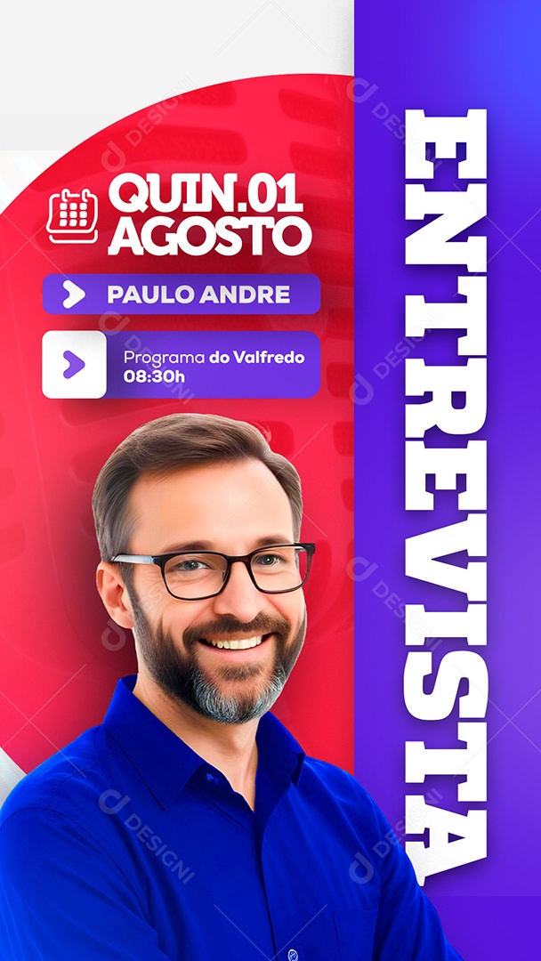 Story Entrevista Paulo André Social Media PSD Editável