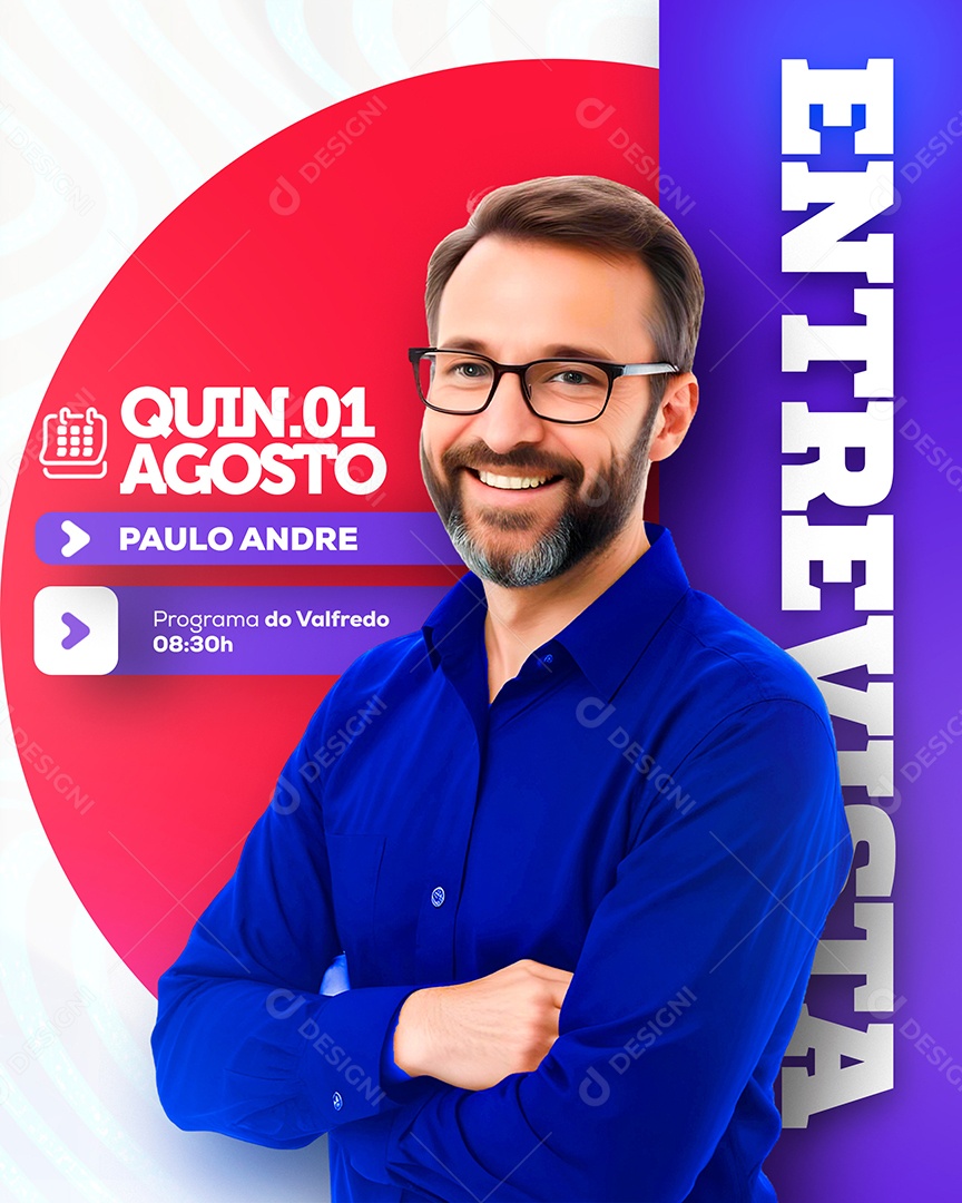 Entrevista Paulo André Social Media PSD Editável