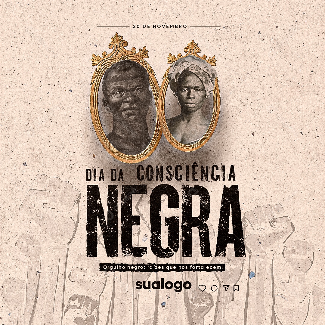 Dia da Consciência Negra 20 de Novembro Social Media PSD Editável