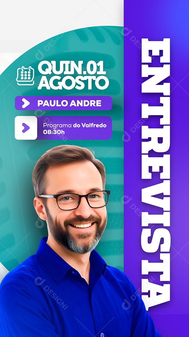 Story Entrevista Paulo André Social Media PSD Editável