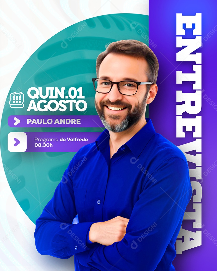 Entrevista Paulo André Social Media PSD Editável