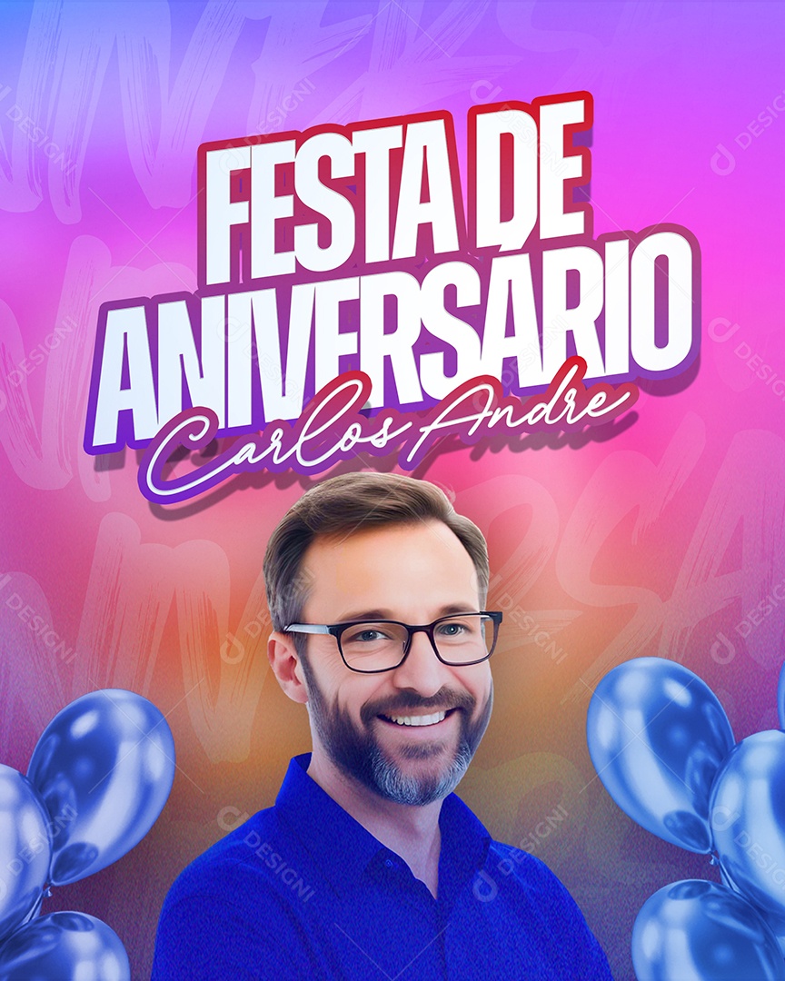 Feliz Aniversario Calos André Social Media PSD Editável