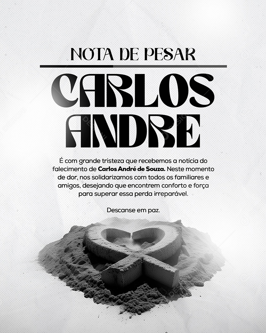Nota de Pesar Social Media PSD Editável