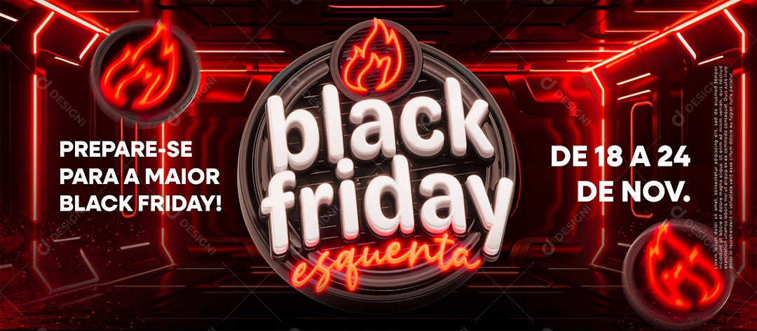 Banner Black Friday Esquenta Prepare-se Social Media PSD Editável