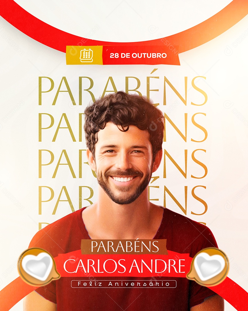 Parabéns Carlos André Feliz Aniversario Social Media PSD Editável