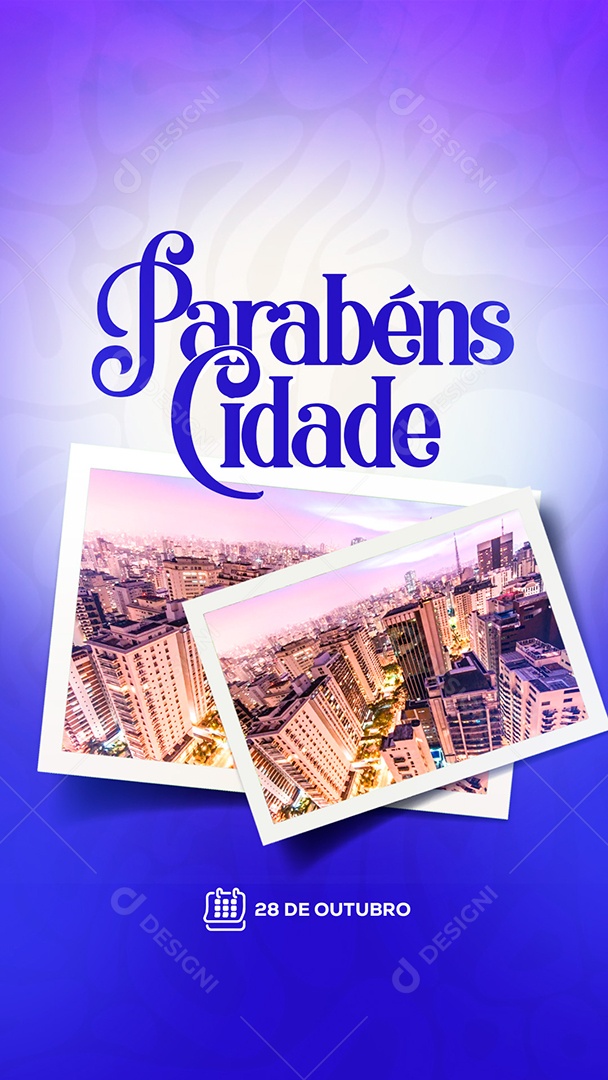 Story Parabéns Cidade Social Media PSD Editável