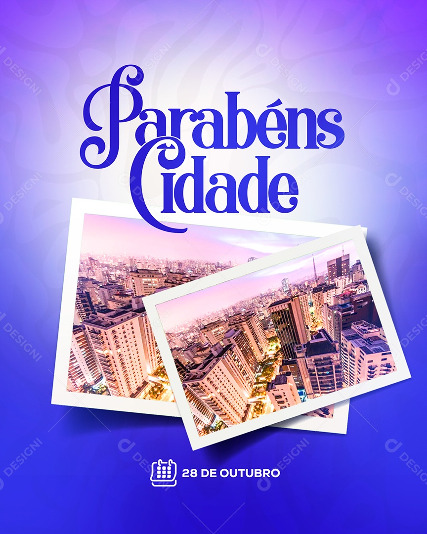 Parabéns Cidade Social Media PSD Editável