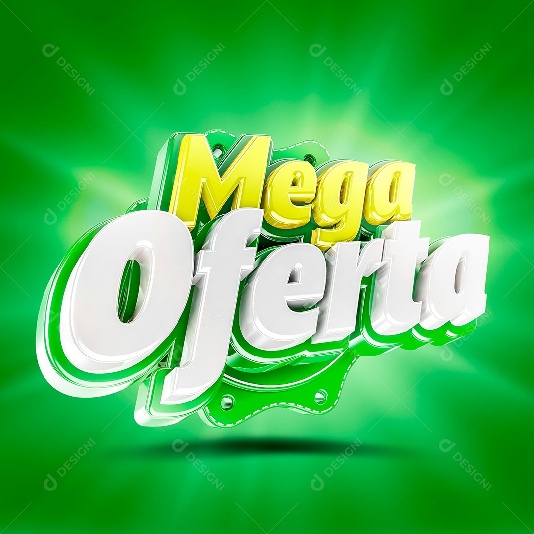 Selo 3D Mega Ofertas Para Composição PSD