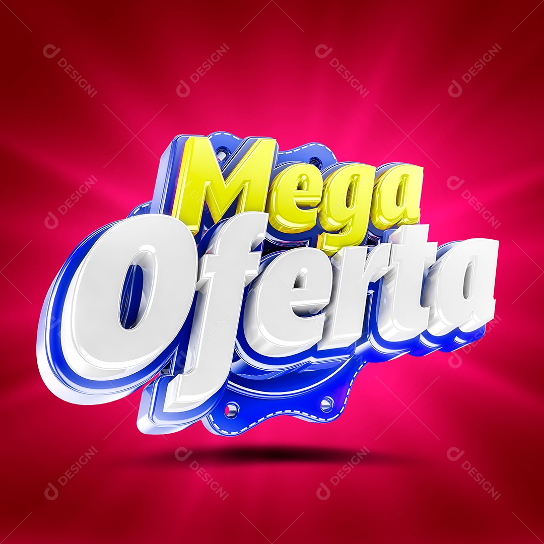 Selo 3D Mega Ofertas Para Composição PSD