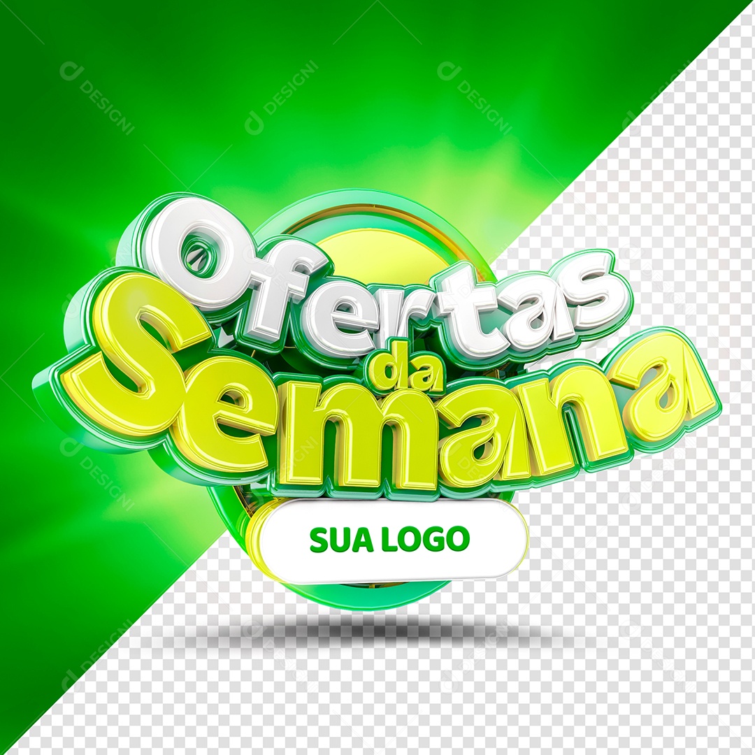 Oferta Da Semana Selo 3D Para Composição PSD