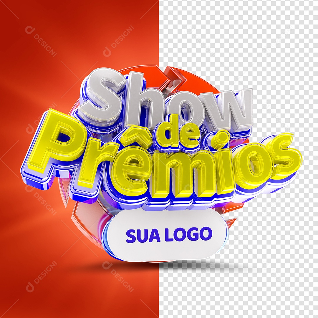 Selo 3D Show de Prêmios para Composição PSD