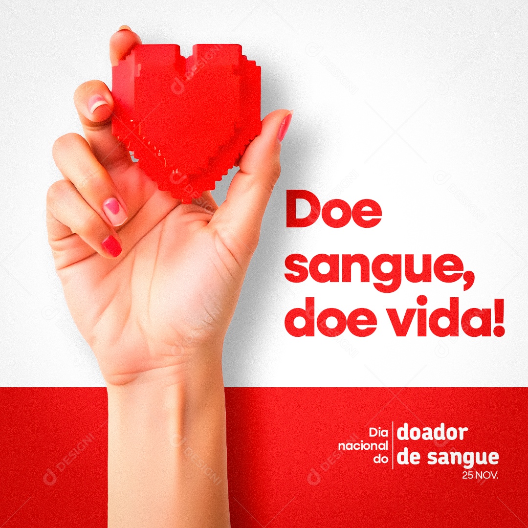Dia Nacional do Doador de Sangue 25 de Novembro Social Media PSD Editável