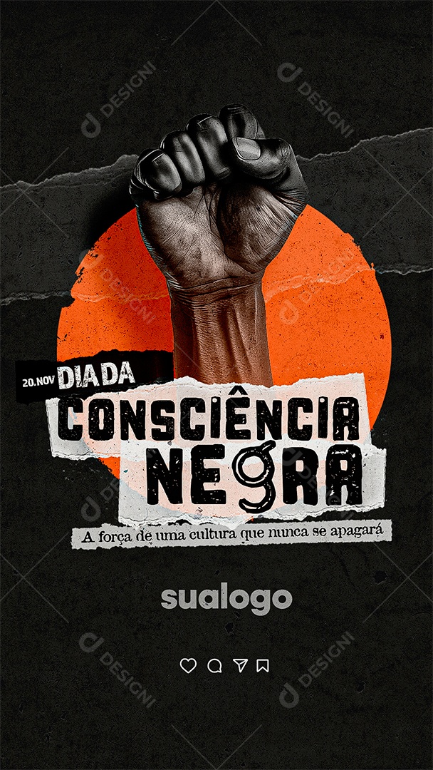 Story Dia da Consciência Negra 20 de Novembro Social Media PSD Editável