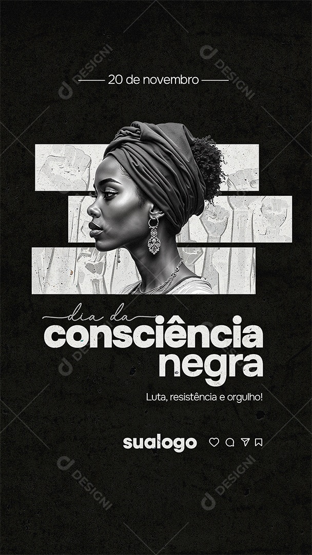 Story Dia da Consciência Negra 20 de Novembro Social Media PSD Editável