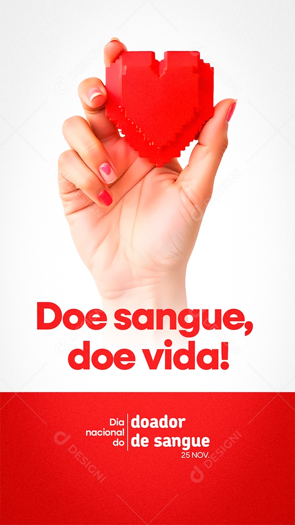 Story Dia Nacional do Doador de Sangue 25 de Novembro Social Media PSD Editável
