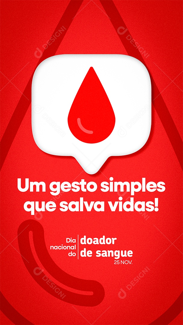 Story Dia Nacional do Doador de Sangue 25 de Novembro Social Media PSD Editável