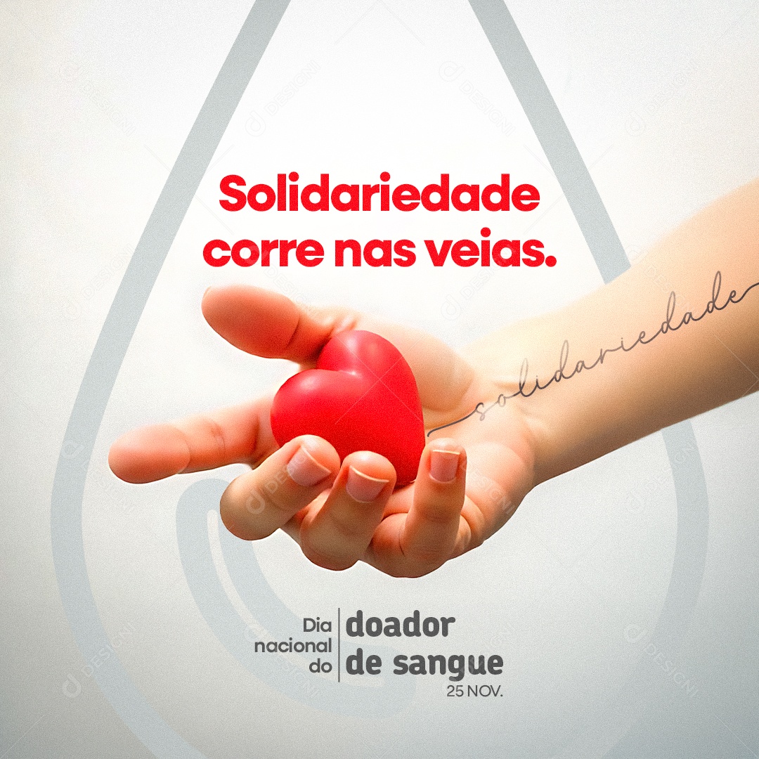 Dia Nacional do Doador de Sangue 25 de Novembro Social Media PSD Editável