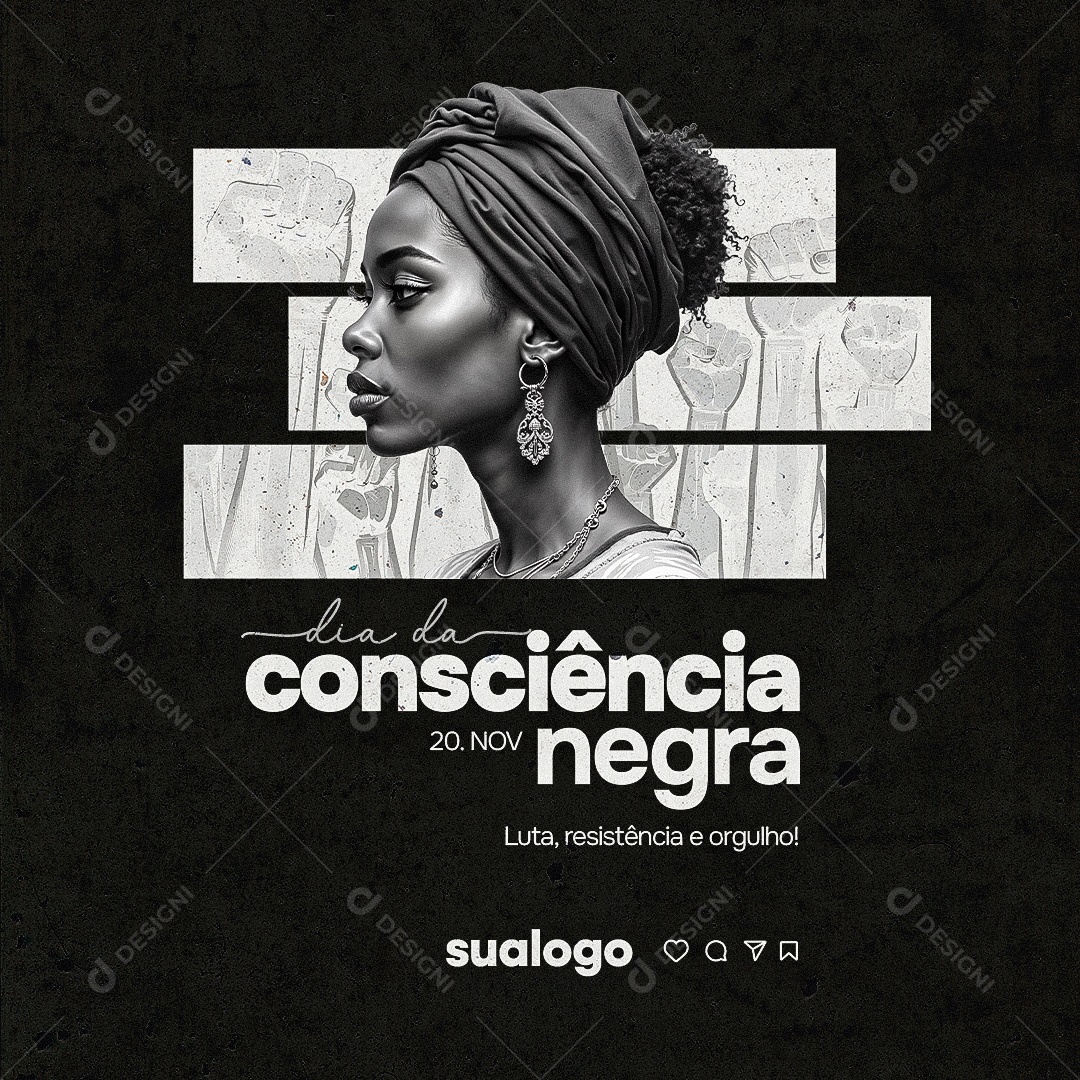Dia da Consciência Negra 20 de Novembro Social Media PSD Editável