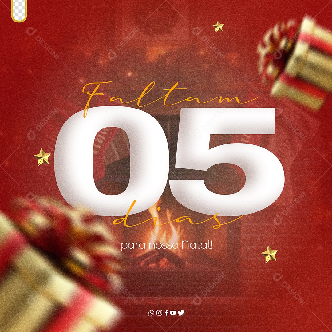 5 Days missing For Our Christmas 3D Element for PSD Composition