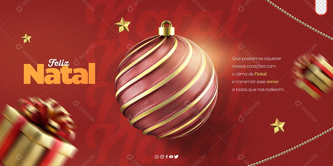 Banner Feliz Natal Social Media PSD Editável