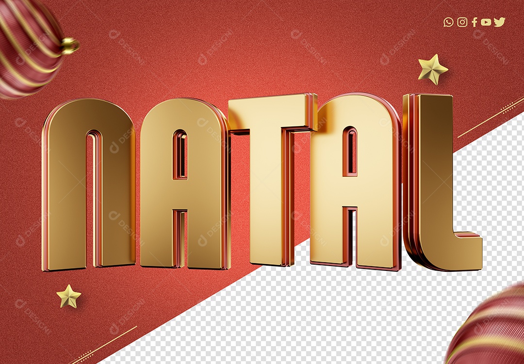 Selo 3D Natal para Composição PSD