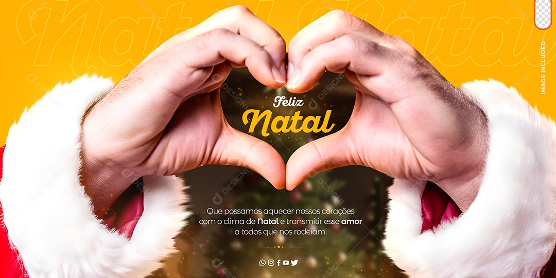 Banner Feliz Natal Que Possamos Aquecerrnos Nossos Corações Com o Clima do Natal Social Media PSD Editável