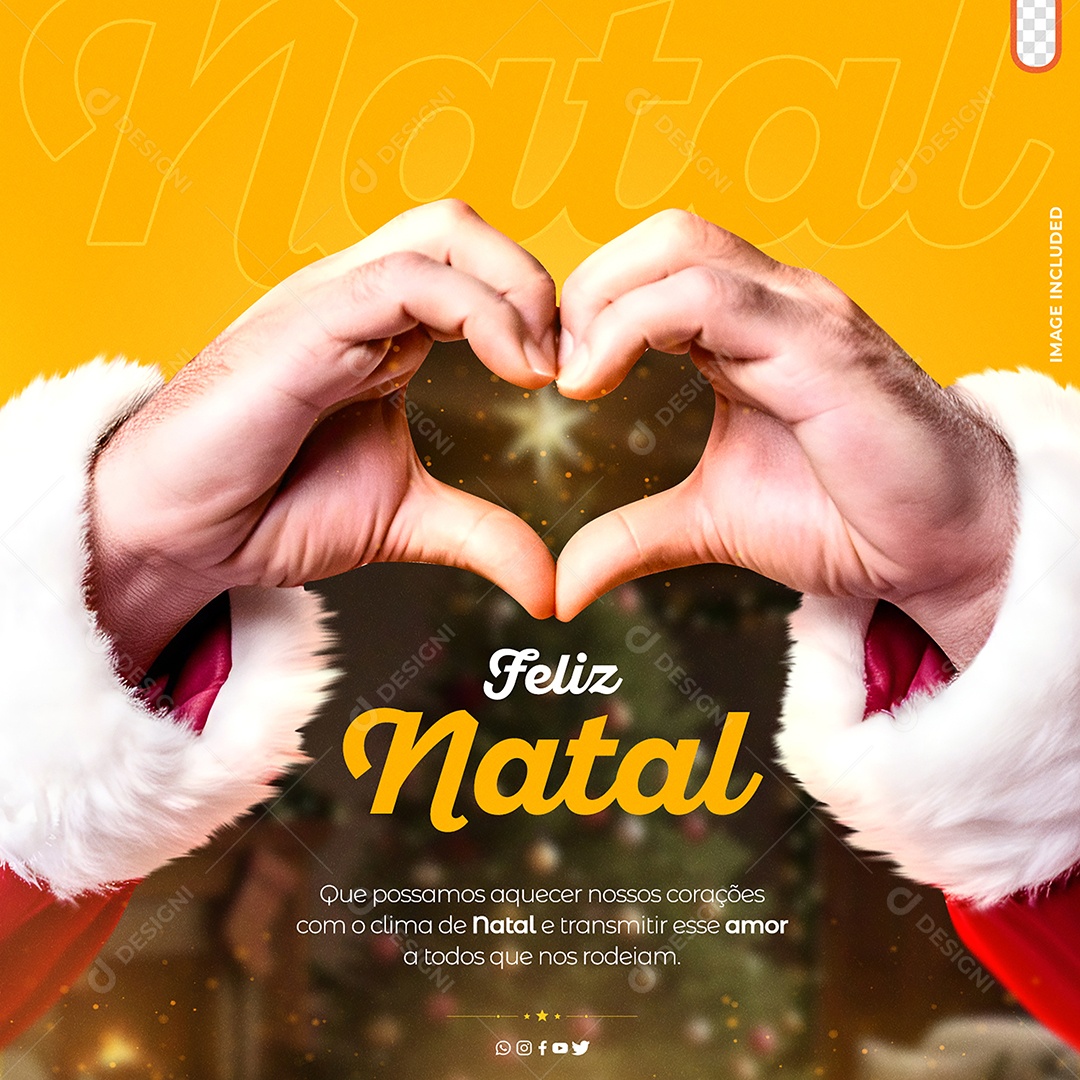 Feliz Natal Que Possamos Aquecer Nossos Corações Com O Clima do Natal Social Media PSD Editável