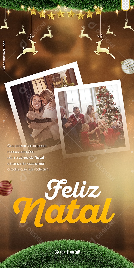 Story Feliz Natal Que Possamos Aquecer Nossos Corações Com O Clima de Natal Social Media PSD Editável