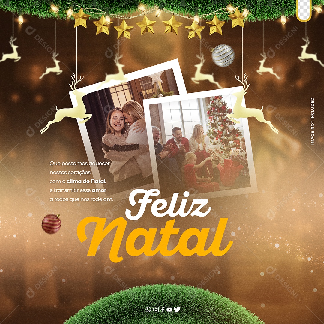 Feliz Natal Que Possamos Aquecer Nossos Corações Com O Clima de Natal Social Media PSD Editável
