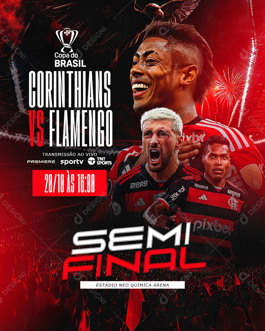 Feed Flyer Jogo De Futebol Social Mídia PSD Editável