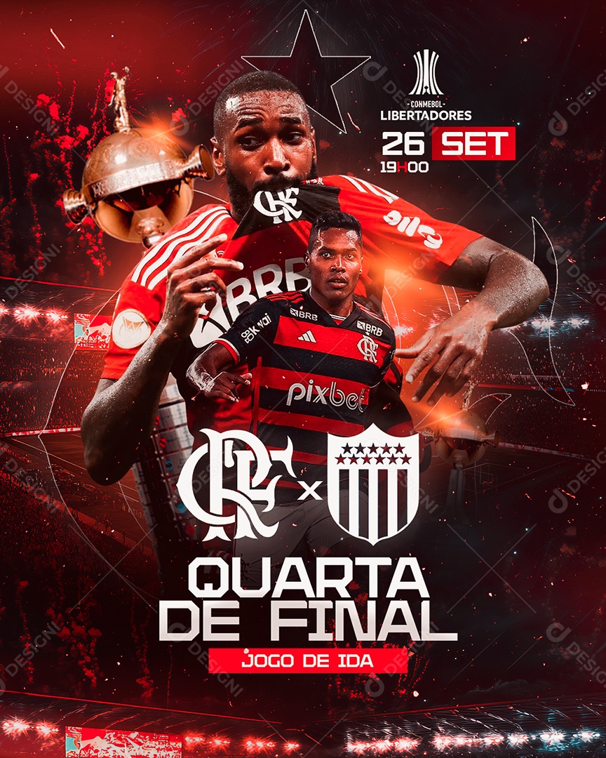 Feed Flyer Jogo De Futebol Social Mídia PSD Editável
