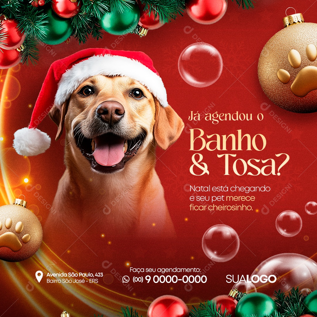 Pet Shop Banho e Tosa Social Media PSD Editável