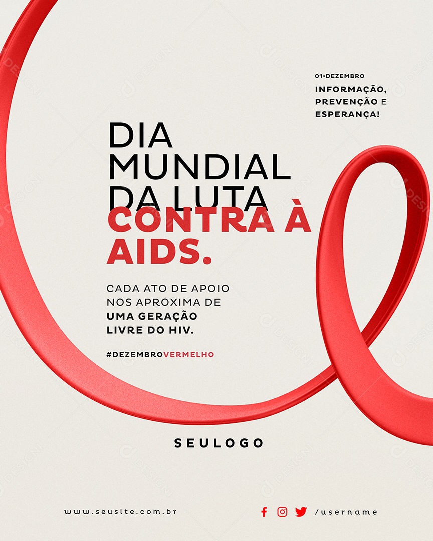 Dezembro Vermelho Na Luta Conta Aids Social Media PSD Editável