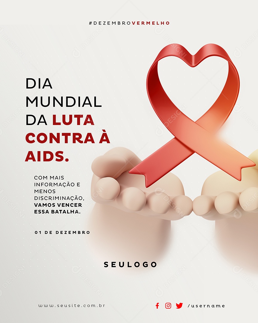 Dezembro Vermelho Na Luta Conta Aids Social Media PSD Editável