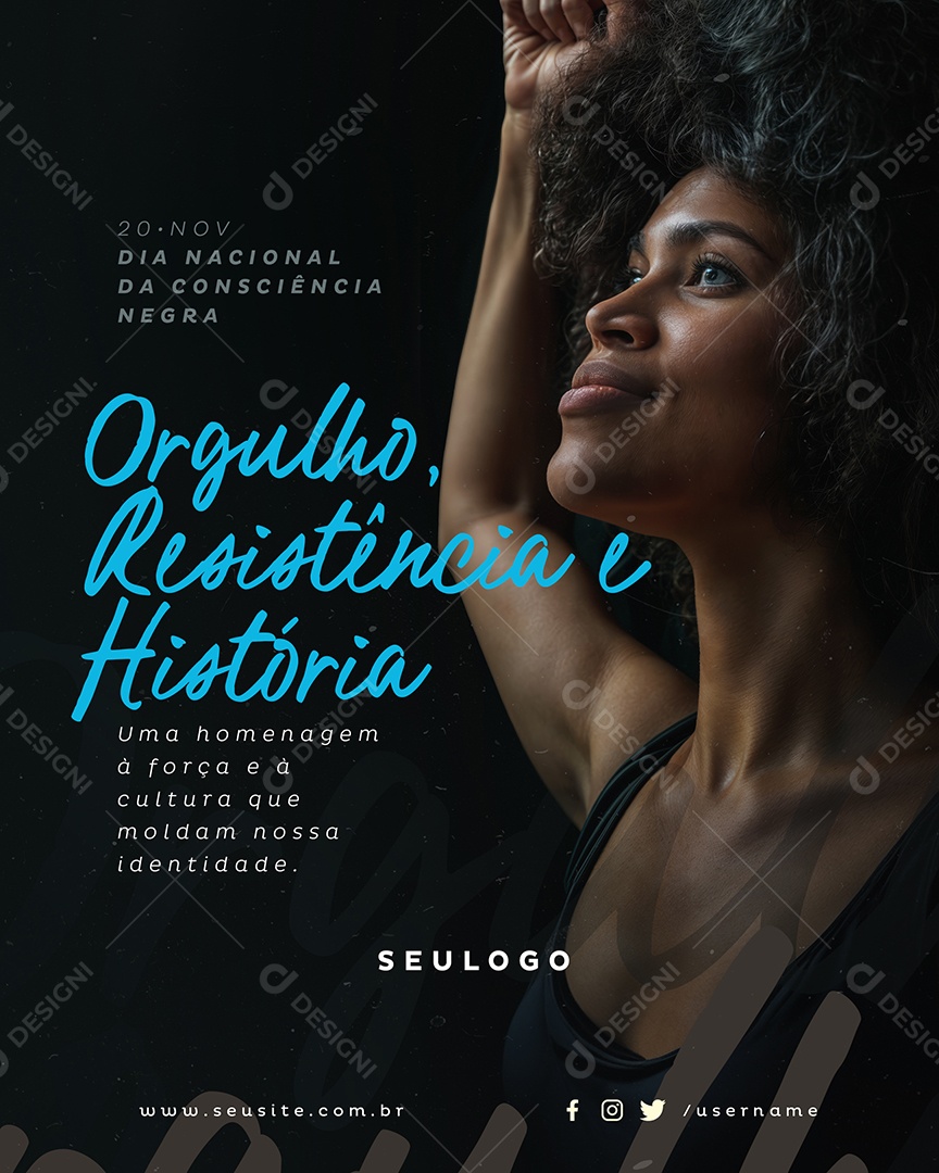 Dia da Consciência Negra 20 de Novembro Social Media PSD Editável