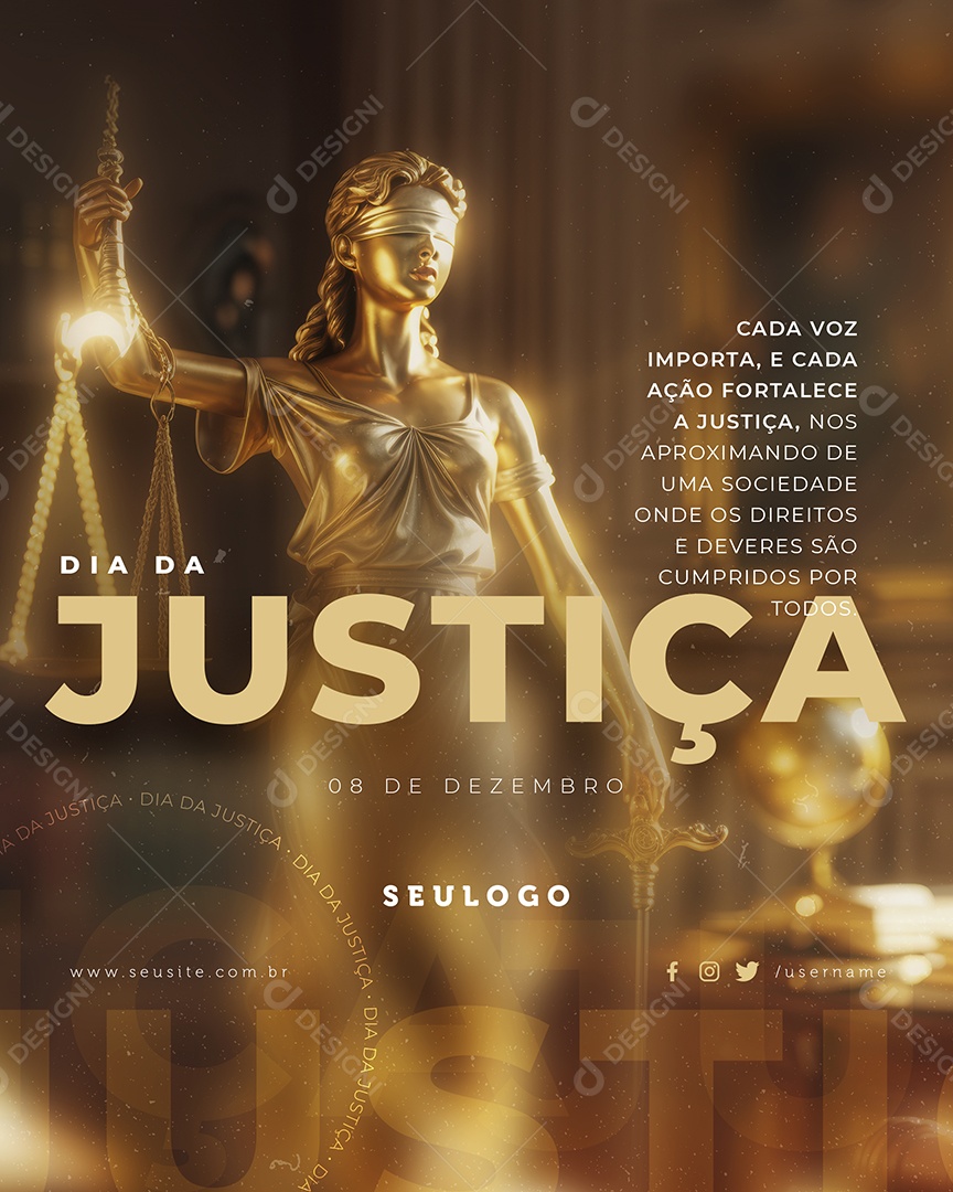 Dia da Justiça 08 de Dezembro Social Media PSD Editável
